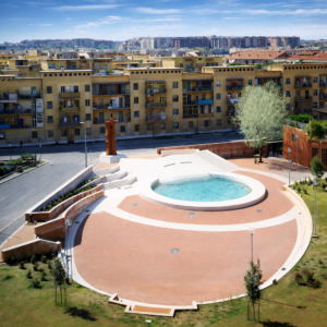 Seconda foto: Vista dall’alto di Largo di Pietralata, 1998.