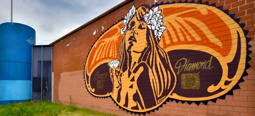 Murale di Diamond alla stazione Metro B Monti Tiburtini