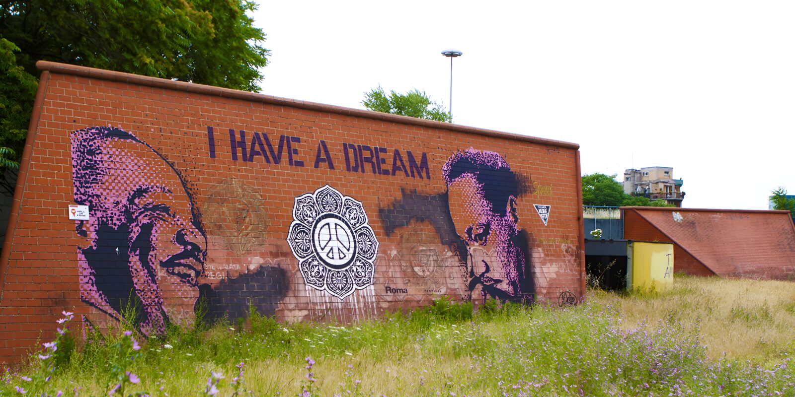 Murale "I have a dream" raffigurante Martin Luther King presso la stazione della metro B Monti Tiburtini
