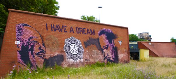 Murale "I have a dream" raffigurante Martin Luther King presso la stazione della metro B Monti Tiburtini